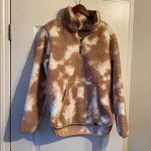 Cozy Tan and Cream Sherpa Pullover